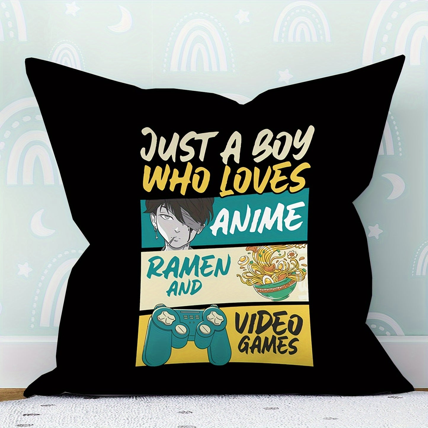 Just A Boy Who Loves Anime, Ramen And Video Gaming Pillow