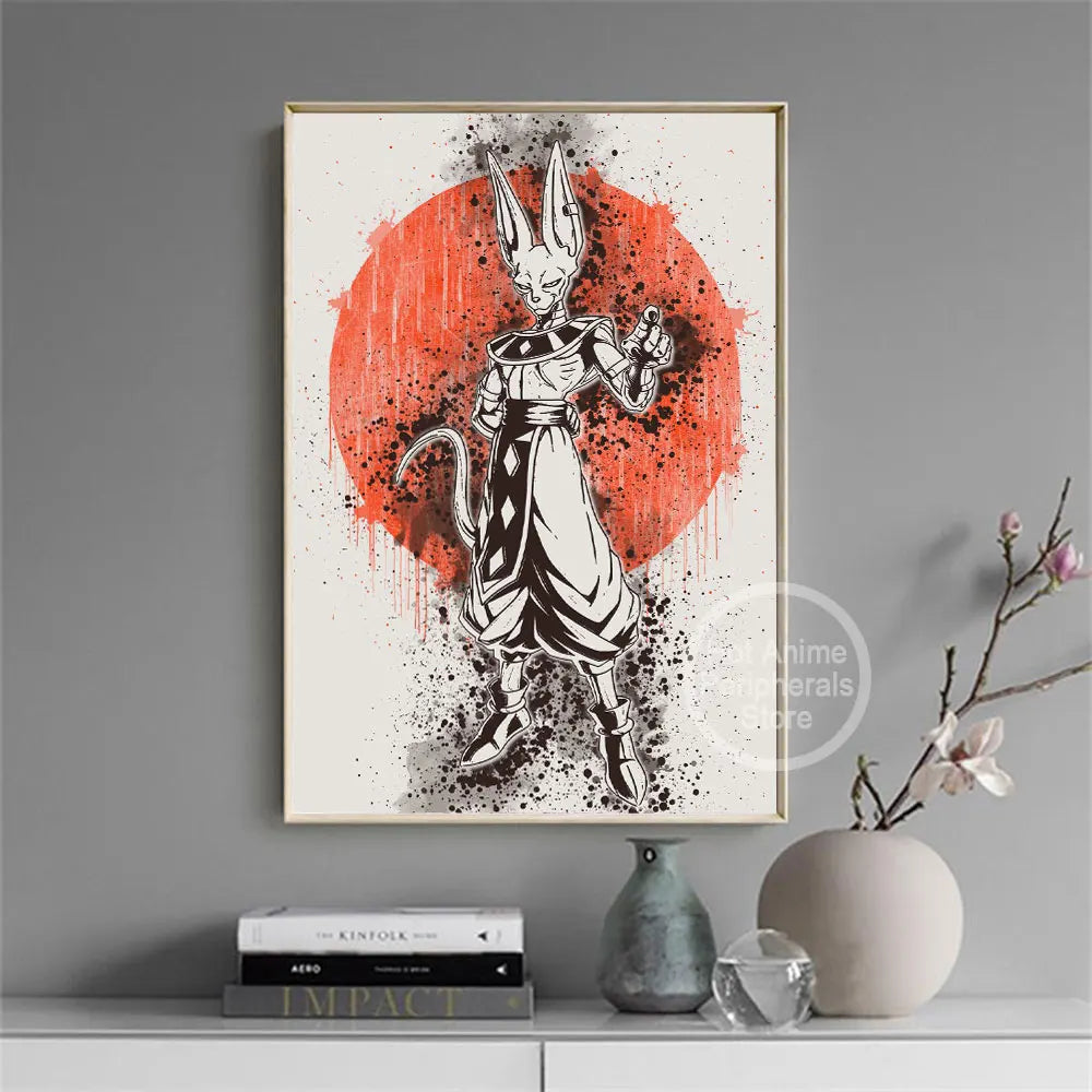 Dragon Ball Canvas Wall Art - Ink Wash Poster Room Decor & Perfect Anime Fan Gift!