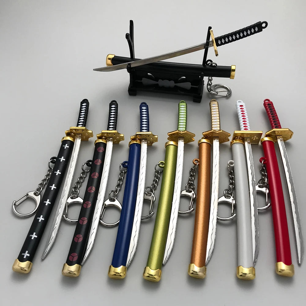 8 Styles Roronoa Zoro Samurai Sword Keychain