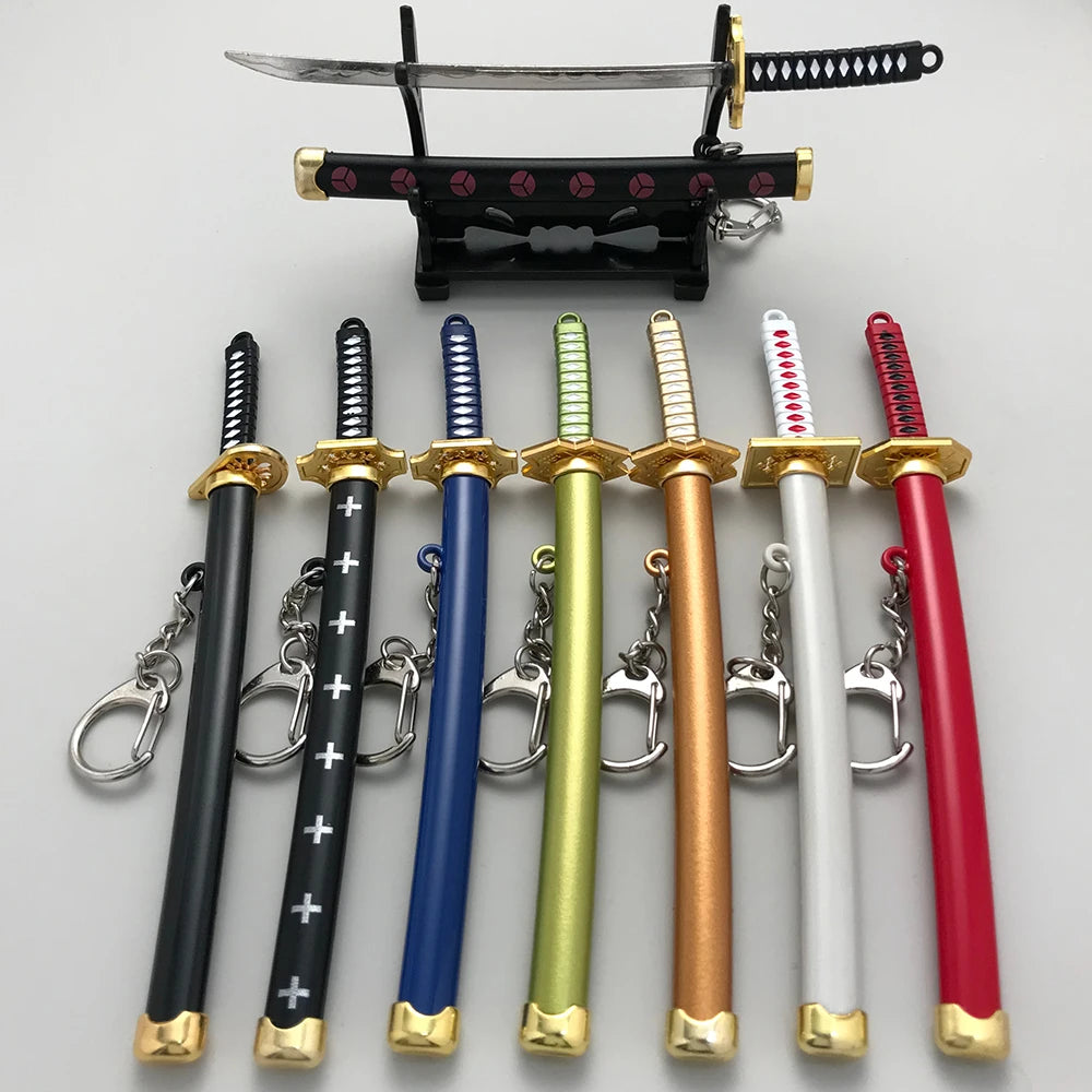 8 Styles Roronoa Zoro Samurai Sword Keychain