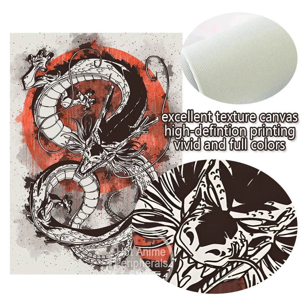 Dragon Ball Canvas Wall Art - Ink Wash Poster Room Decor & Perfect Anime Fan Gift!
