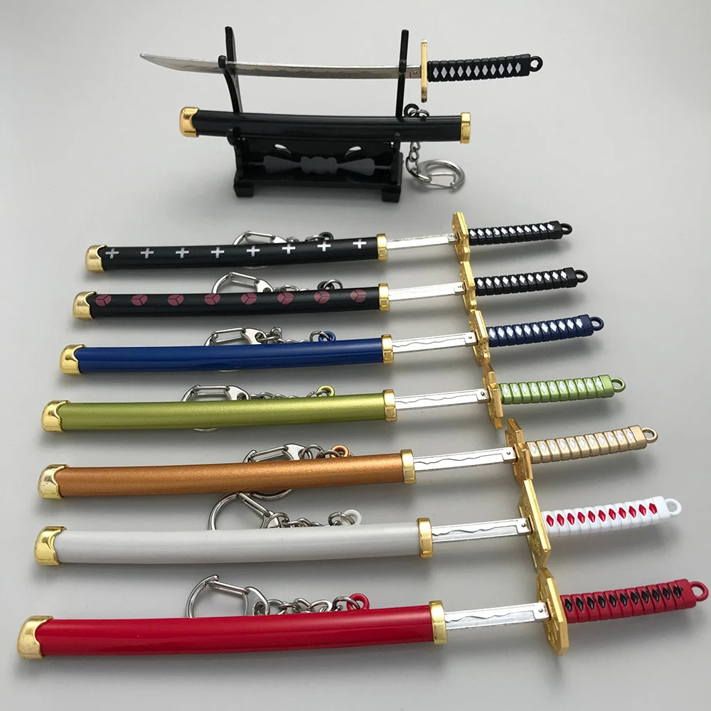 8 Styles Roronoa Zoro Samurai Sword Keychain