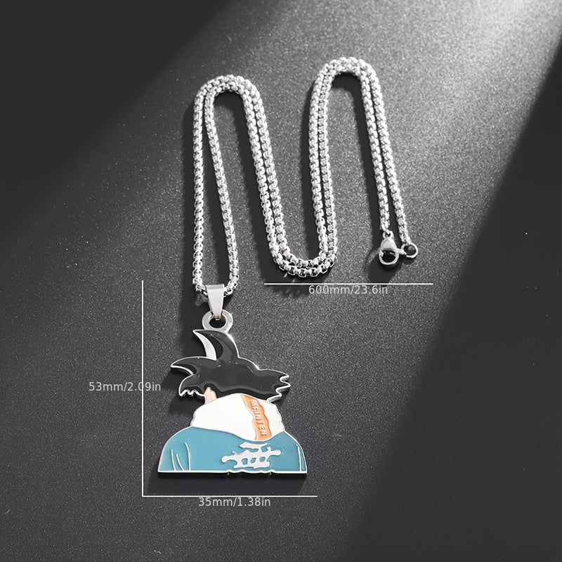 Stainless Steel Anime Pendant Necklace – Son Goku Design for Men & Women