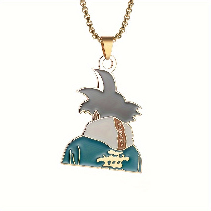 Stainless Steel Anime Pendant Necklace – Son Goku Design for Men & Women