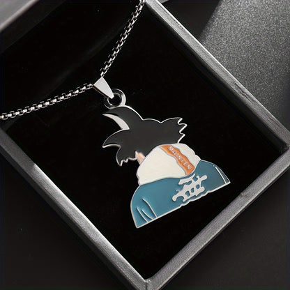 Stainless Steel Anime Pendant Necklace – Son Goku Design for Men & Women