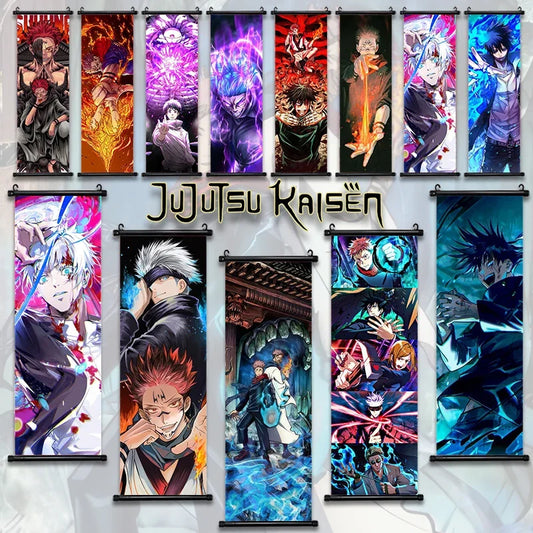 Jujutsu Kaisen Canvas Wall Art - Hanging Scroll Poster for Home Décor & Gifts