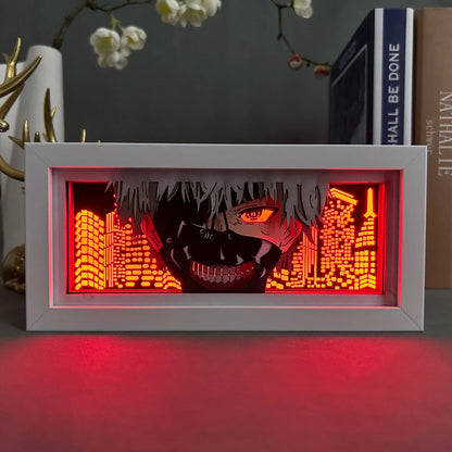 Anime Light Box Berserk Guts for Bedroom Decoration Manga Paper Carving Table Desk Lamp Anime Lightbox Guts Face Eyes