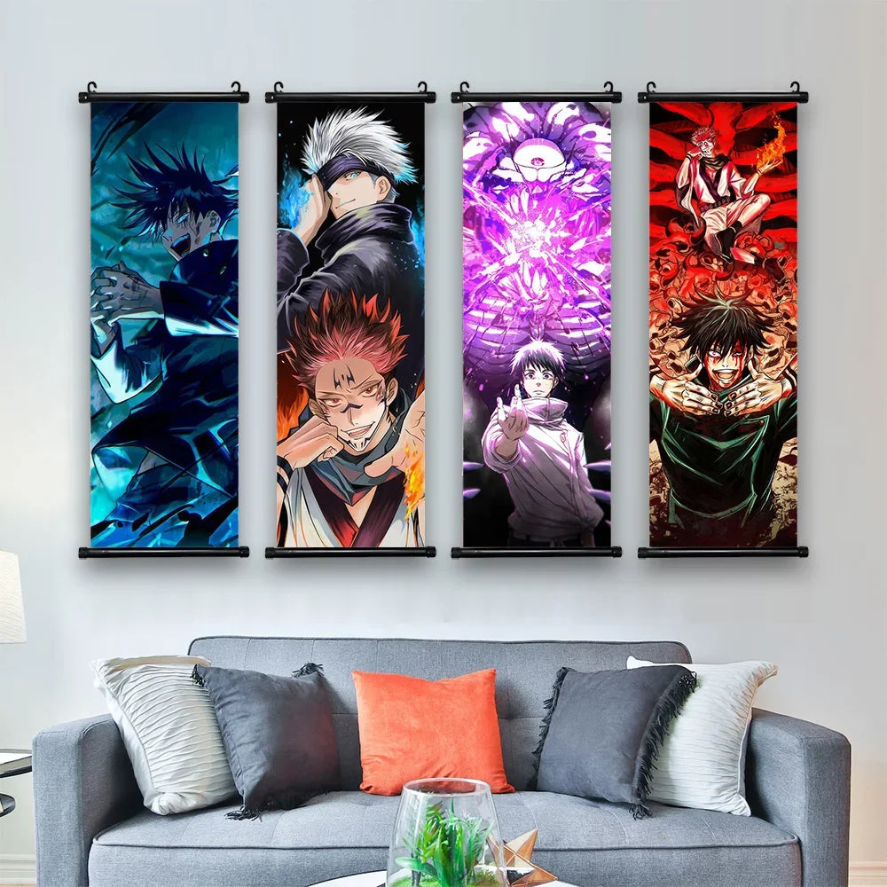 Jujutsu Kaisen Canvas Wall Art - Hanging Scroll Poster for Home Décor & Gifts