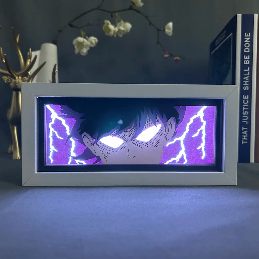 Anime Light Box Berserk Guts for Bedroom Decoration Manga Paper Carving Table Desk Lamp Anime Lightbox Guts Face Eyes