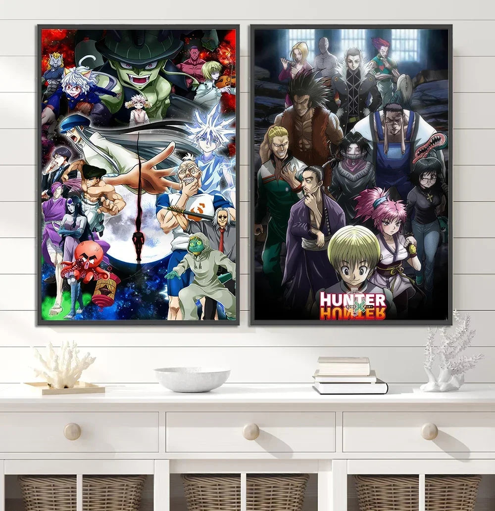 Hunter x Hunter Anime Poster - Killua, Gon, Hisoka and more | Self-Adhesive Wall Decor for Fans & Collectors