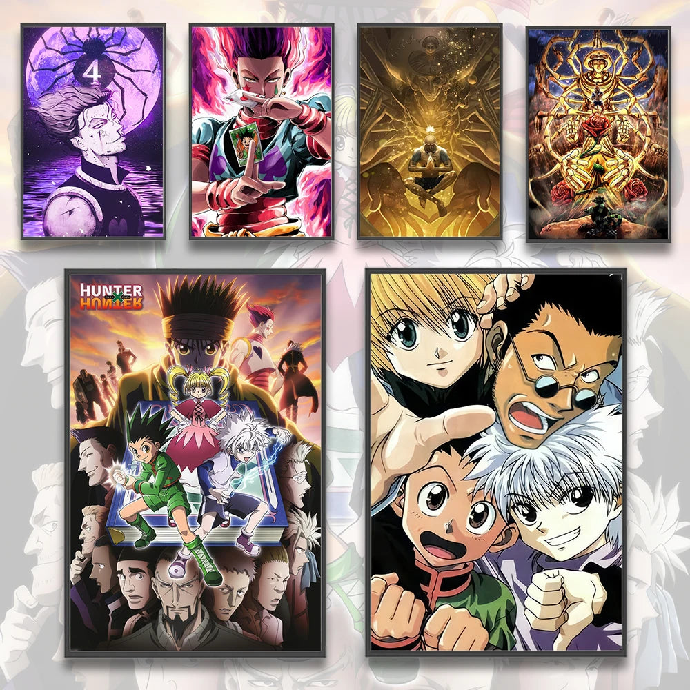 Hunter x Hunter Anime Poster - Killua, Gon, Hisoka and more | Self-Adhesive Wall Decor for Fans & Collectors