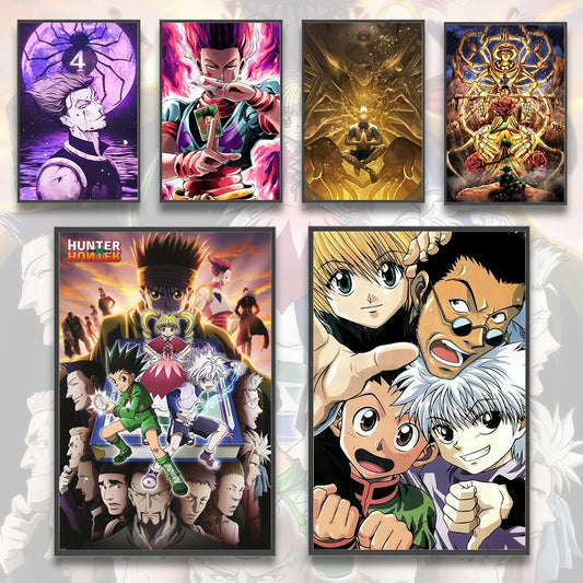 Hunter x Hunter Anime Poster - Killua, Gon, Hisoka and more | Self-Adhesive Wall Decor for Fans & Collectors