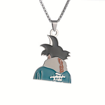 Stainless Steel Anime Pendant Necklace – Son Goku Design for Men & Women